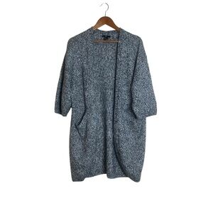 H&M Gray Marled Open-Front Knit Cardigan
